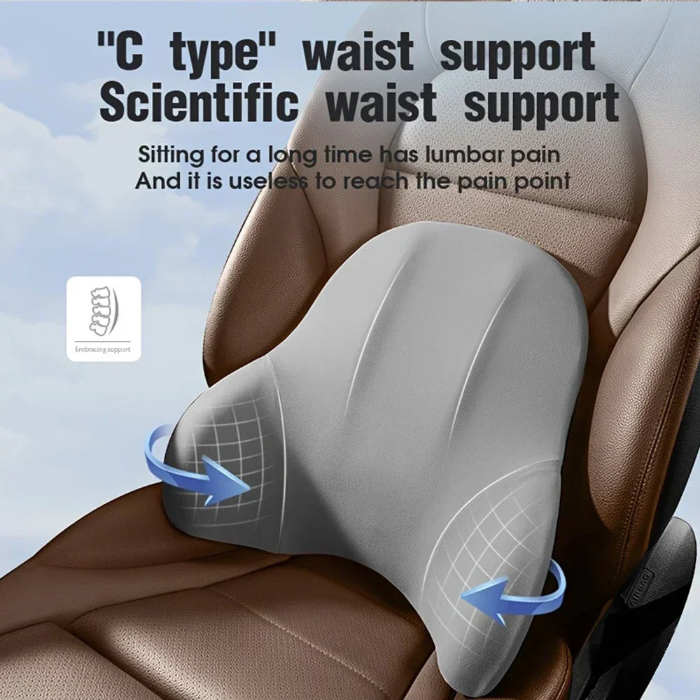 &nbsp;Cojín Ergonómico de Espuma Memory Foam para Auto | Soporte Lumbar y Cervical
