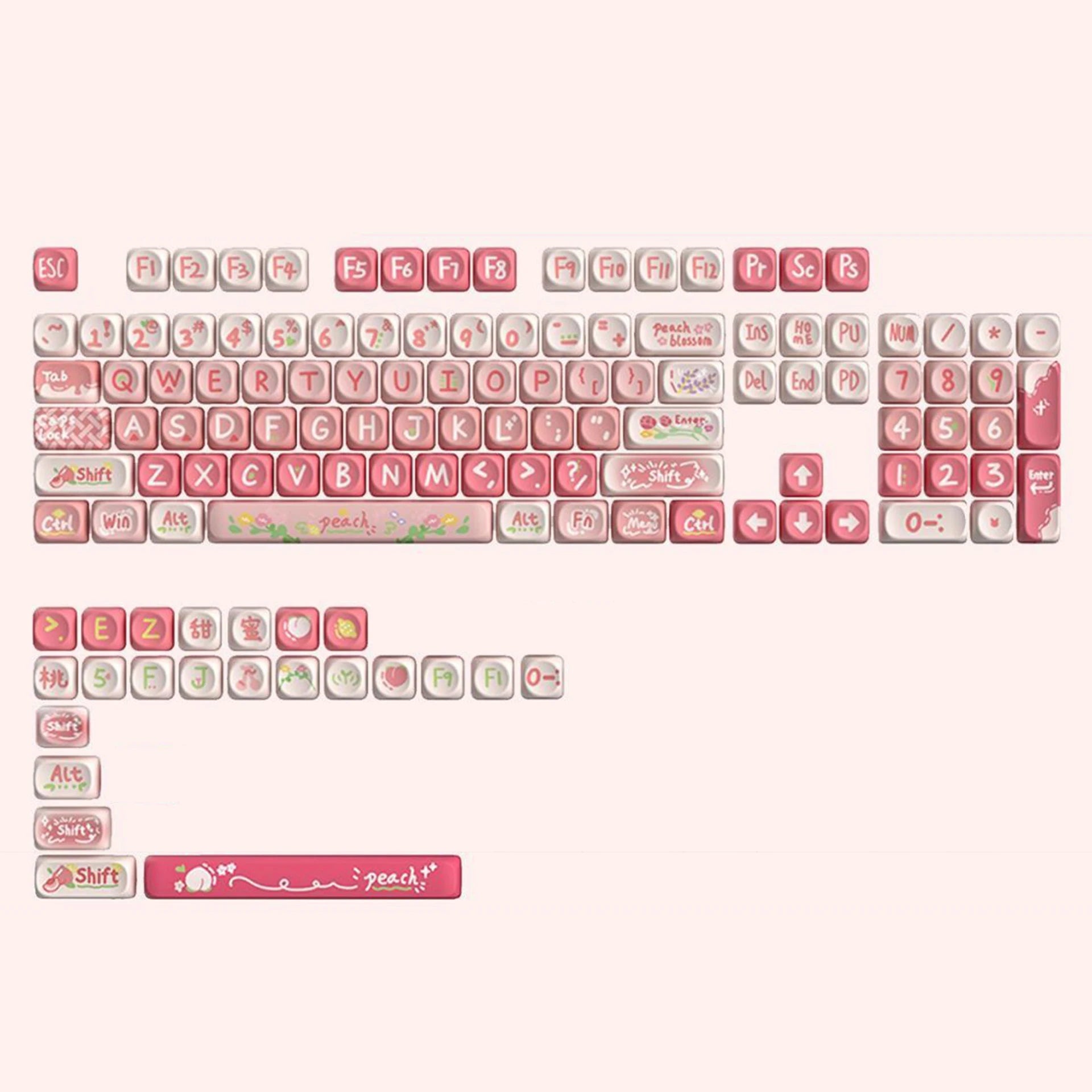 Keycaps PBT MOA Premium para Teclado Mecánico | 130+ Teclas | Dye Sublimation | Compatible Cherry MX