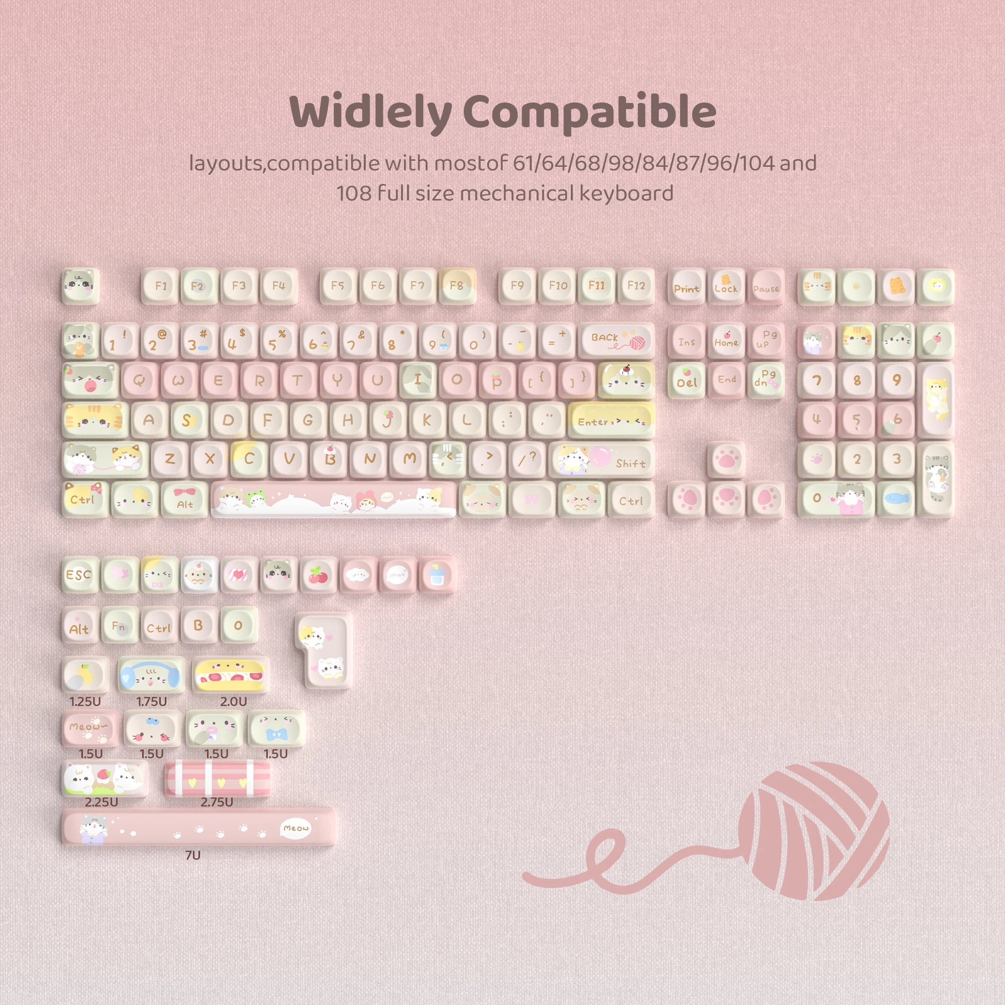 Keycaps PBT MOA Premium para Teclado Mecánico | 130+ Teclas | Dye Sublimation | Compatible Cherry MX