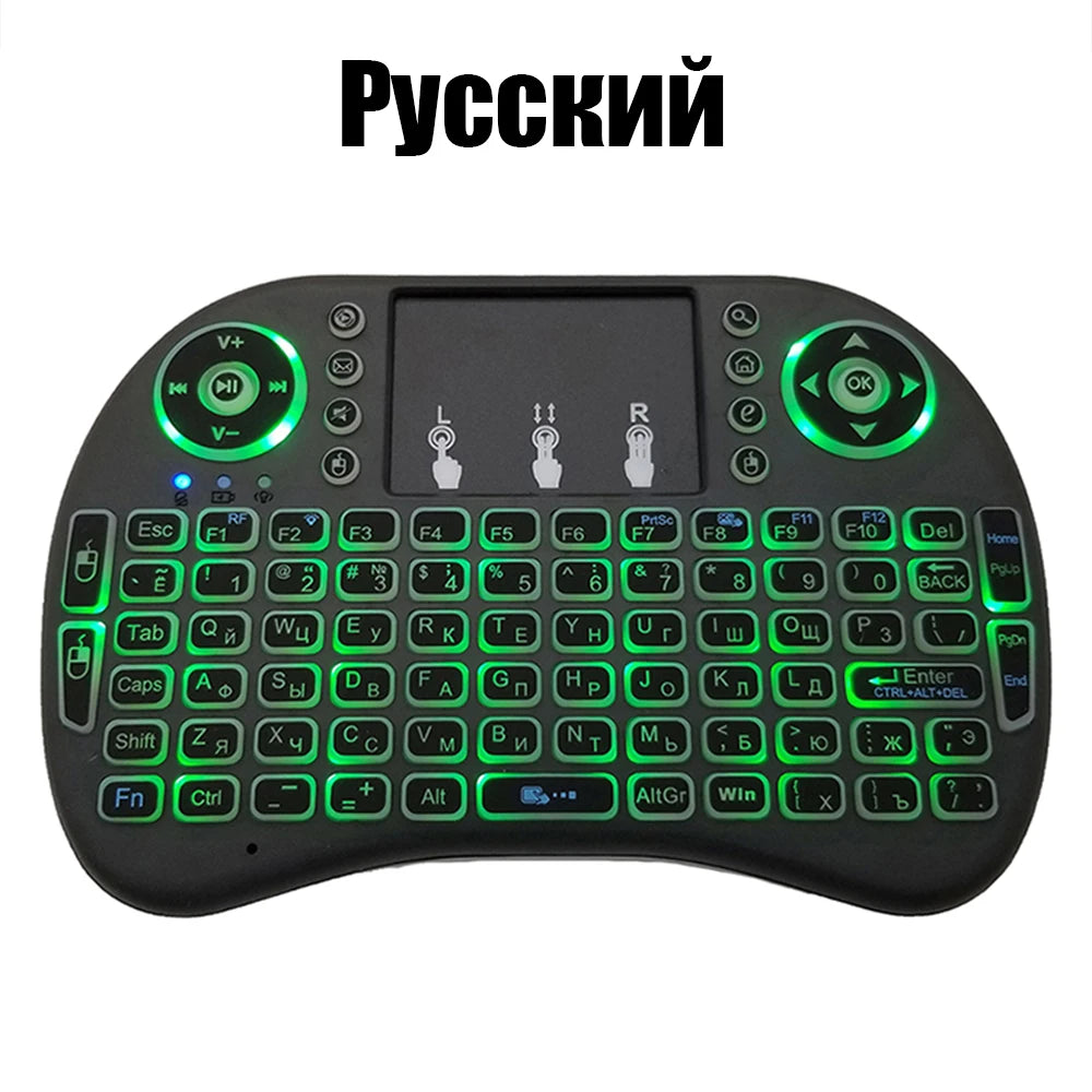 Mini Teclado Inalámbrico con Touchpad y Luces RGB para Android TV
