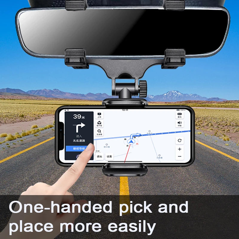 &nbsp;Soporte para Teléfono para Espejo Retrovisor – Rotación 360° | Conduce con Seguridad