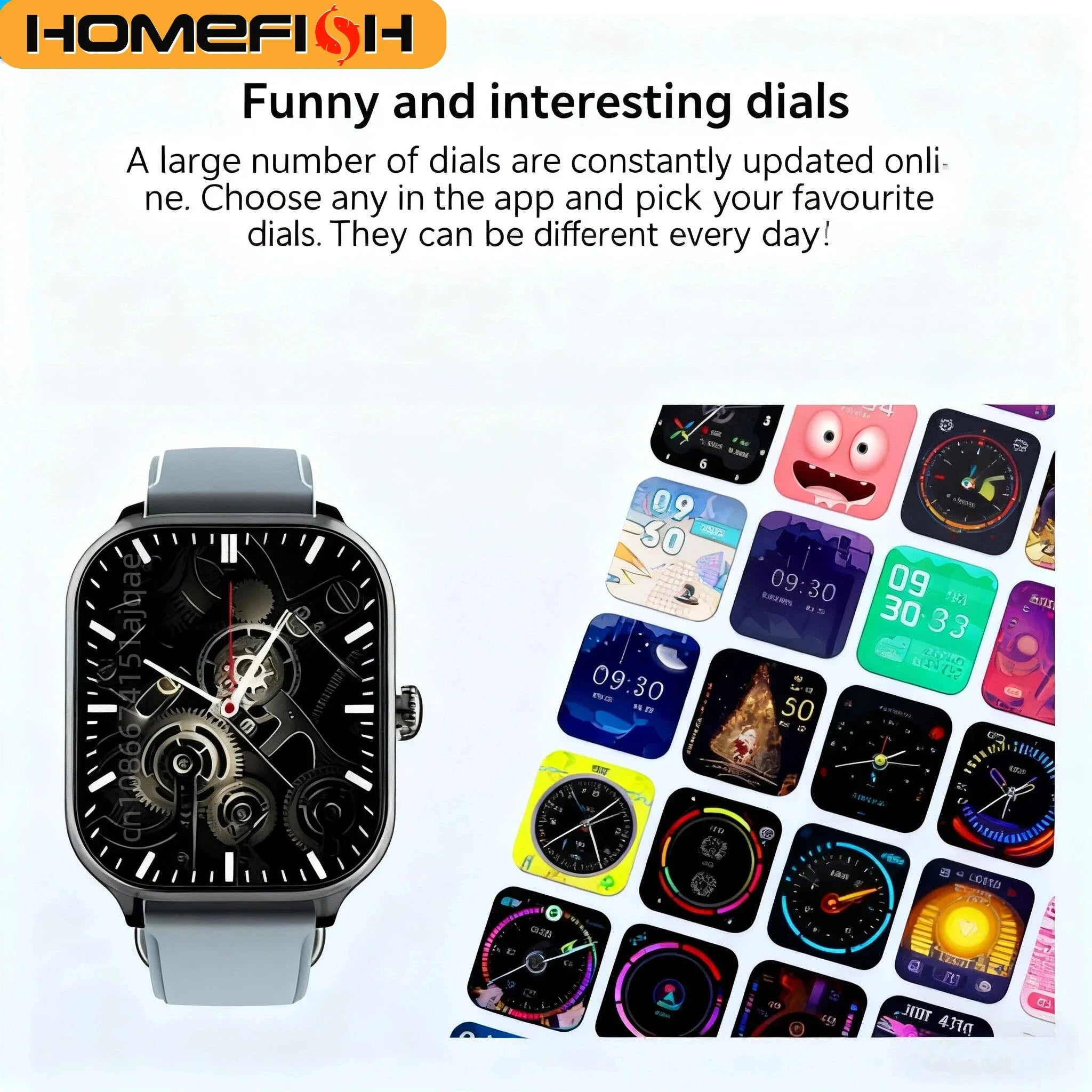 Smartwatch HOMEFISH | Pantalla HD 2.01" | Llamadas Bluetooth | Monitoreo de Salud | Compatible con Android e iPhone