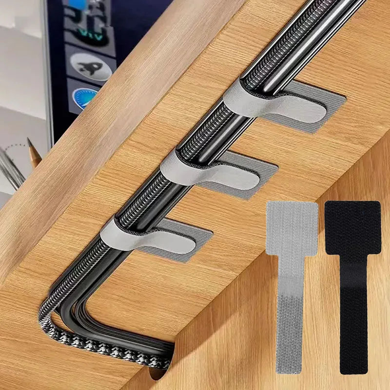 Organizador de Cables Reutilizable con Velcro Adhesivo | Mantén tu Espacio Siempre Ordenado