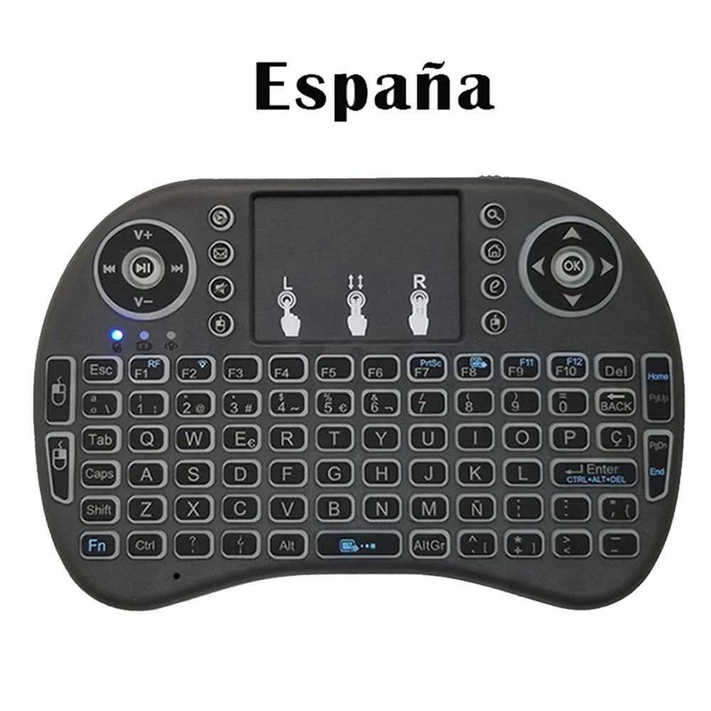 Mini Teclado Inalámbrico con Touchpad y Luces RGB para Android TV