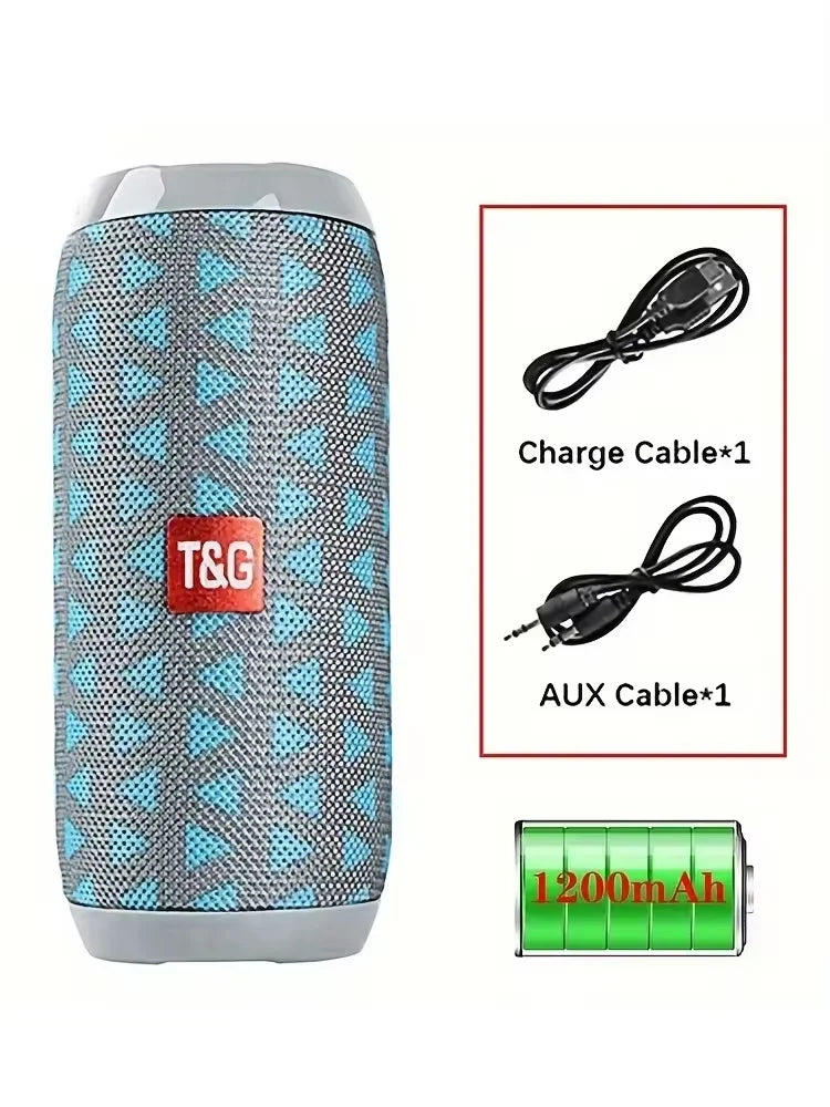 Bocina Bluetooth Portátil T&amp;G TG117 | Bluetooth 5.3 | Sonido Estéreo 10W | Manos Libres | USB, AUX y Tarjeta TF