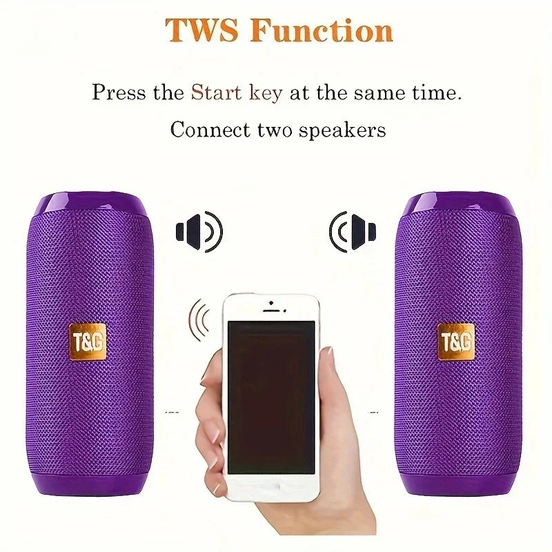Bocina Bluetooth Portátil T&amp;G TG117 | Bluetooth 5.3 | Sonido Estéreo 10W | Manos Libres | USB, AUX y Tarjeta TF