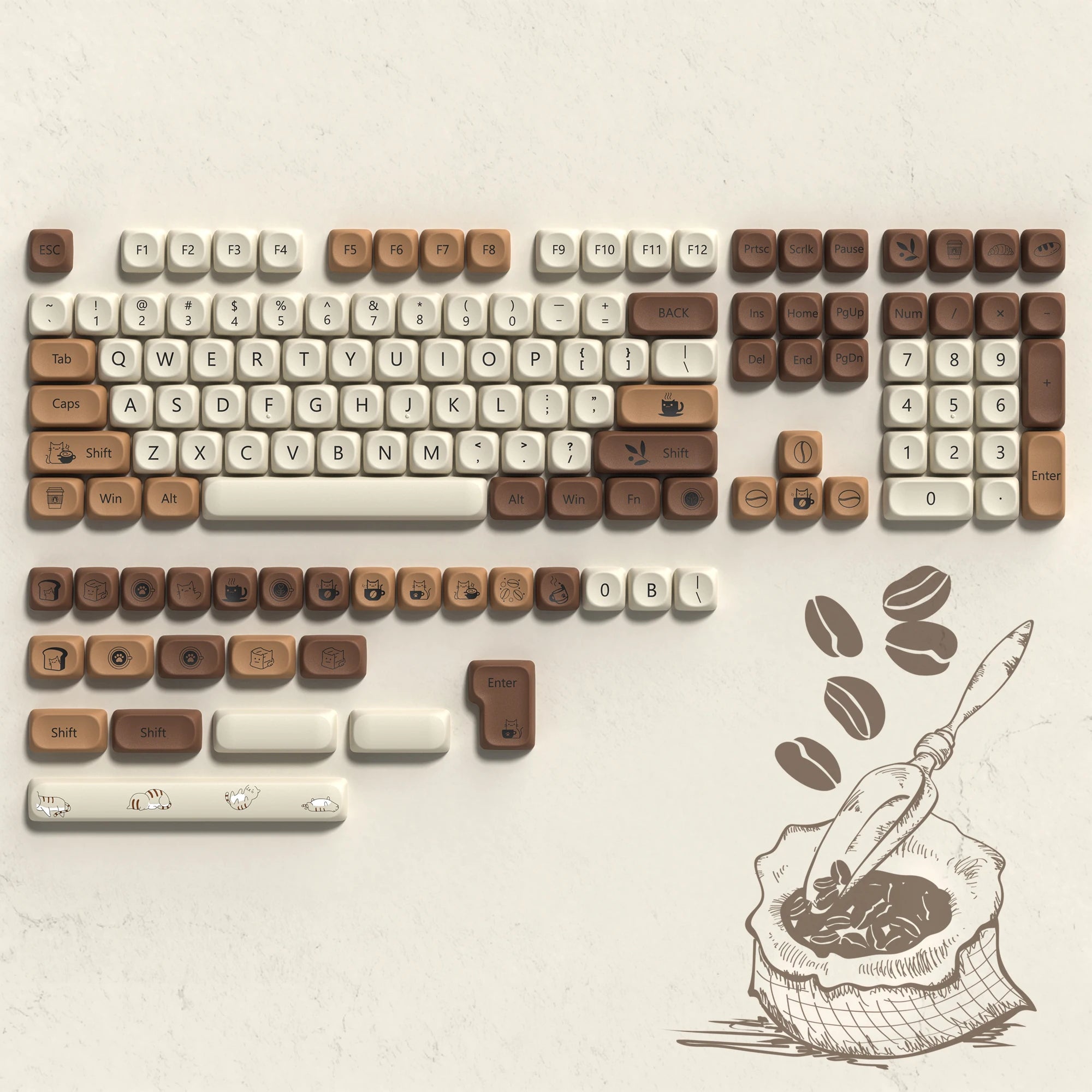 Keycaps PBT MOA Premium para Teclado Mecánico | 130+ Teclas | Dye Sublimation | Compatible Cherry MX