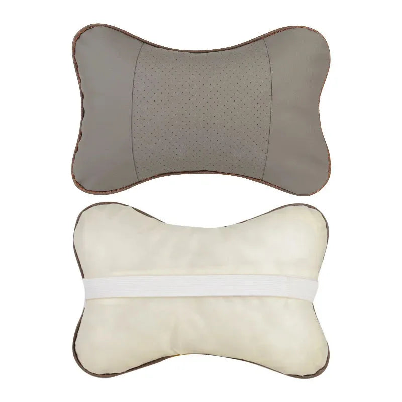 Almohada Cervical Premium para Auto | Soporte Ergonómico para Cuello | Cuero PU Suave | Universal