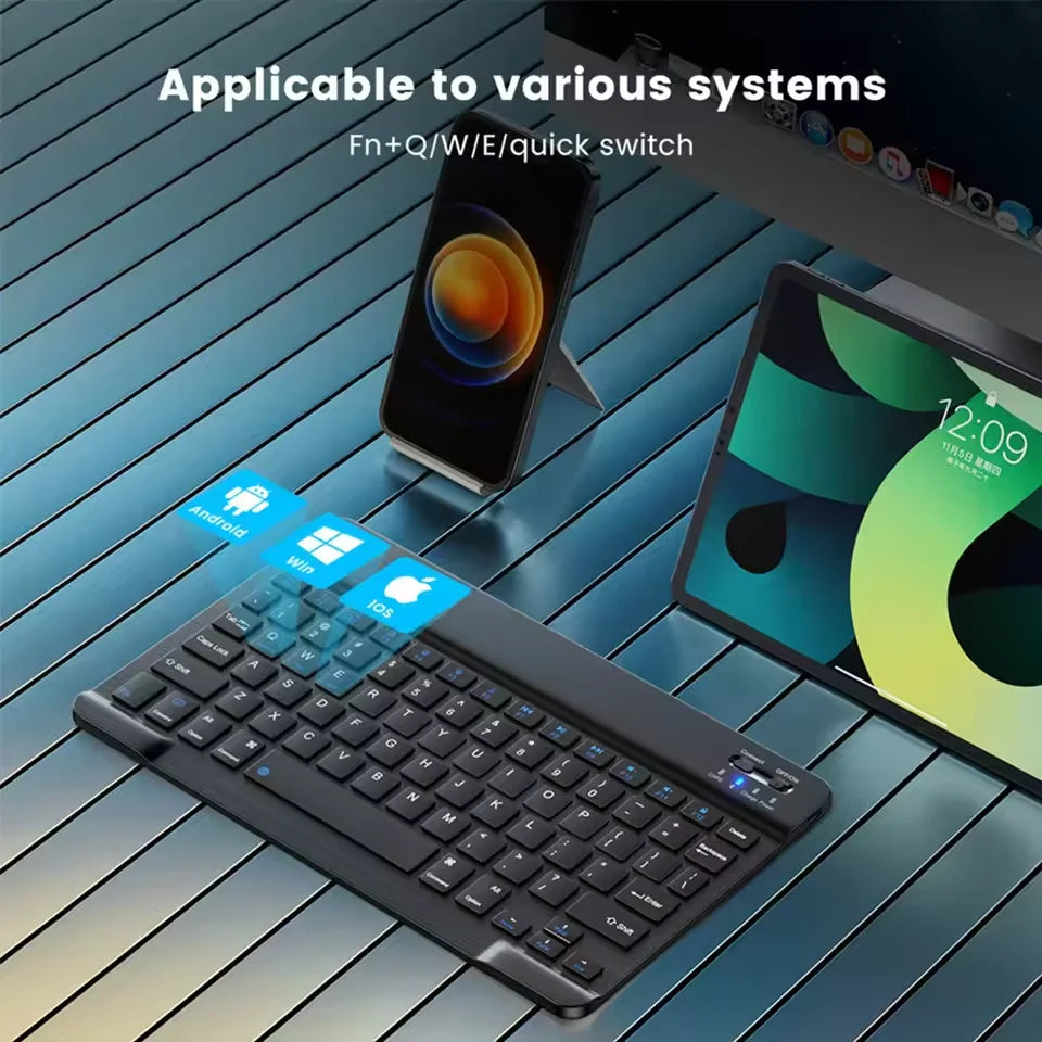 Teclado y Mouse Inalámbricos Bluetooth para iPad, Tablet, Android, iOS y Windows