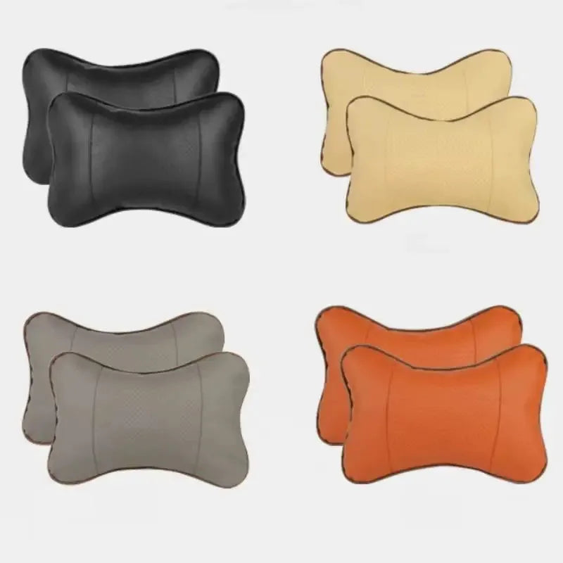Almohada Cervical Premium para Auto | Soporte Ergonómico para Cuello | Cuero PU Suave | Universal