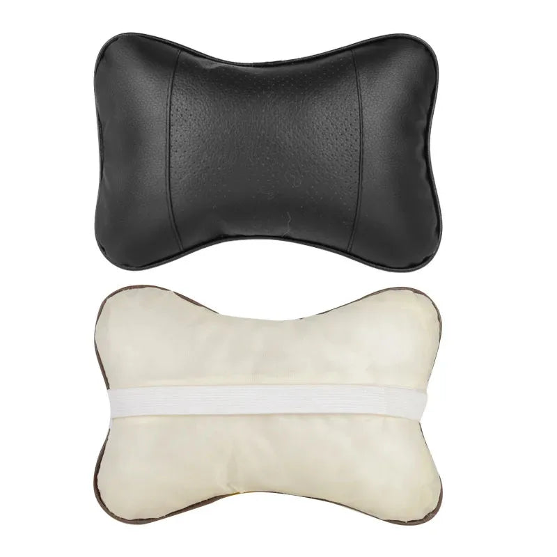 Almohada Cervical Premium para Auto | Soporte Ergonómico para Cuello | Cuero PU Suave | Universal
