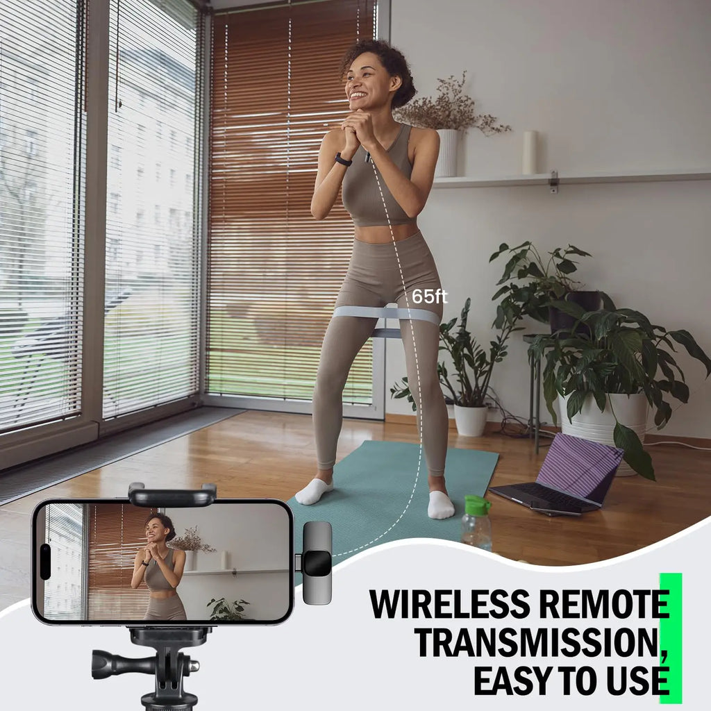 Micrófono Inalámbrico Lavalier BASIX 2.4G – Plug &amp; Play para iPhone, Android, Cámara y PC