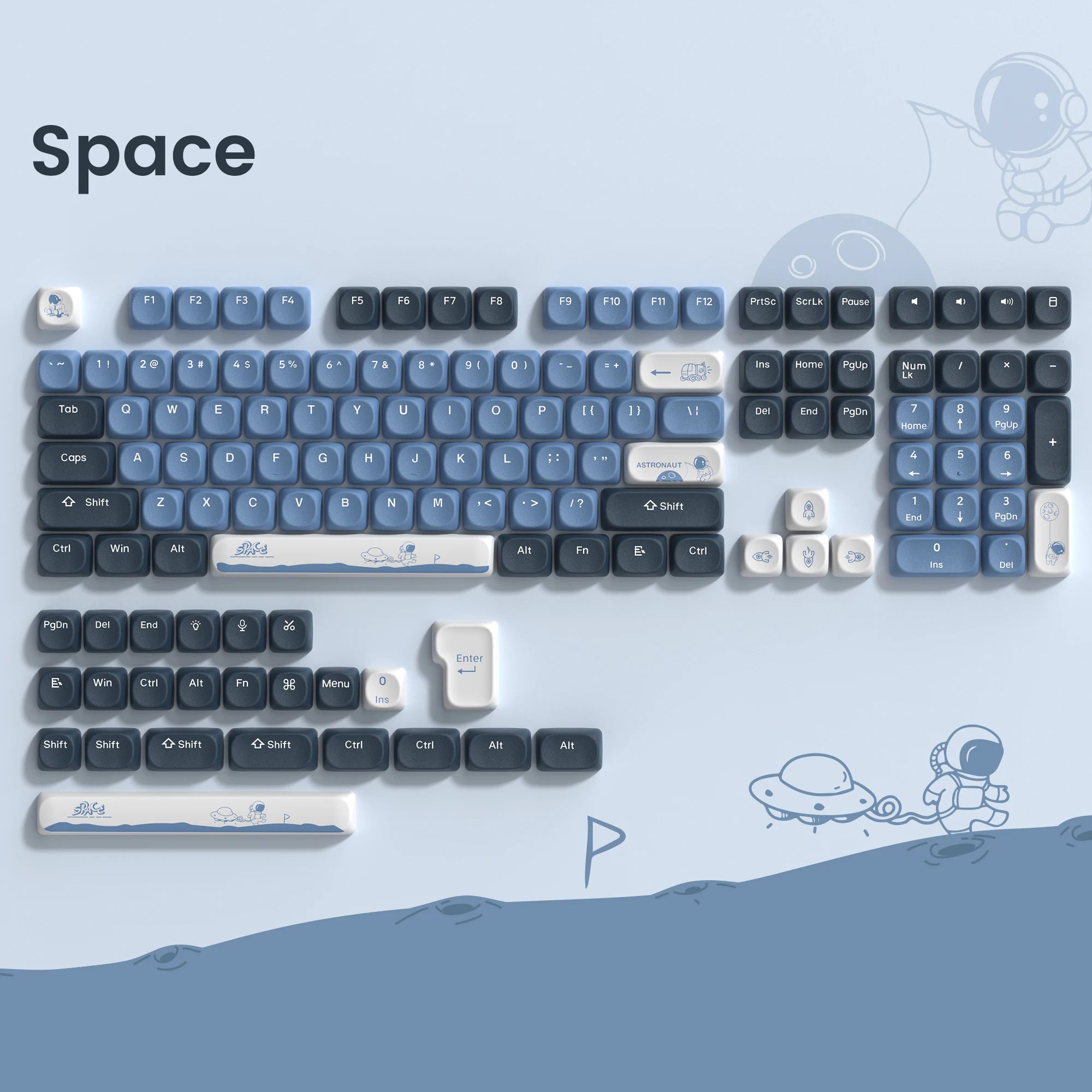 Keycaps PBT MOA Premium para Teclado Mecánico | 130+ Teclas | Dye Sublimation | Compatible Cherry MX