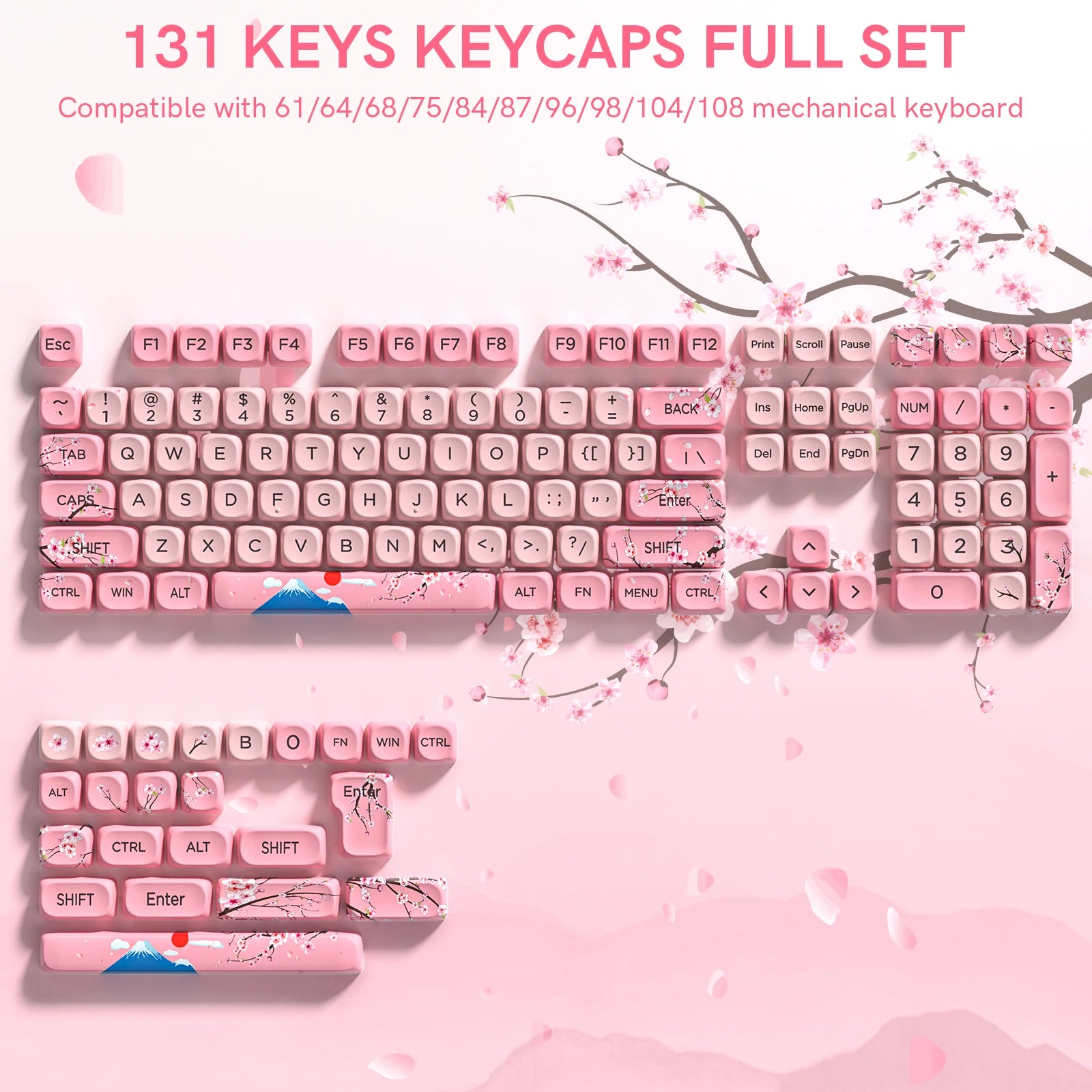 Keycaps PBT MOA Premium para Teclado Mecánico | 130+ Teclas | Dye Sublimation | Compatible Cherry MX
