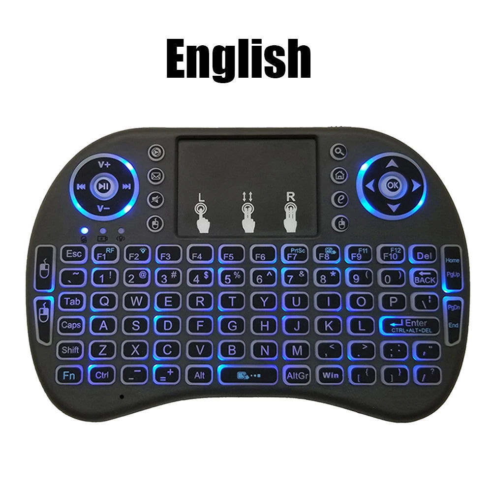Mini Teclado Inalámbrico con Touchpad y Luces RGB para Android TV