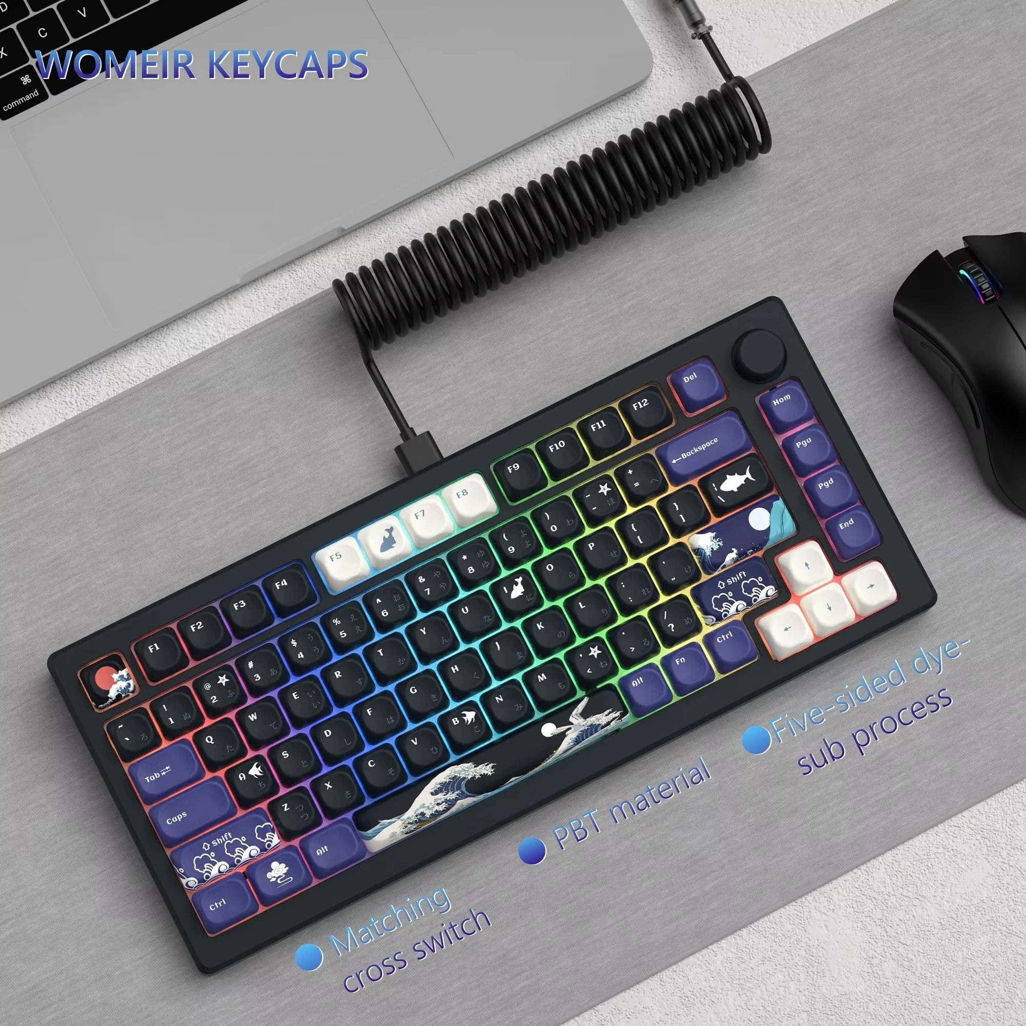 Keycaps PBT MOA Premium para Teclado Mecánico | 130+ Teclas | Dye Sublimation | Compatible Cherry MX