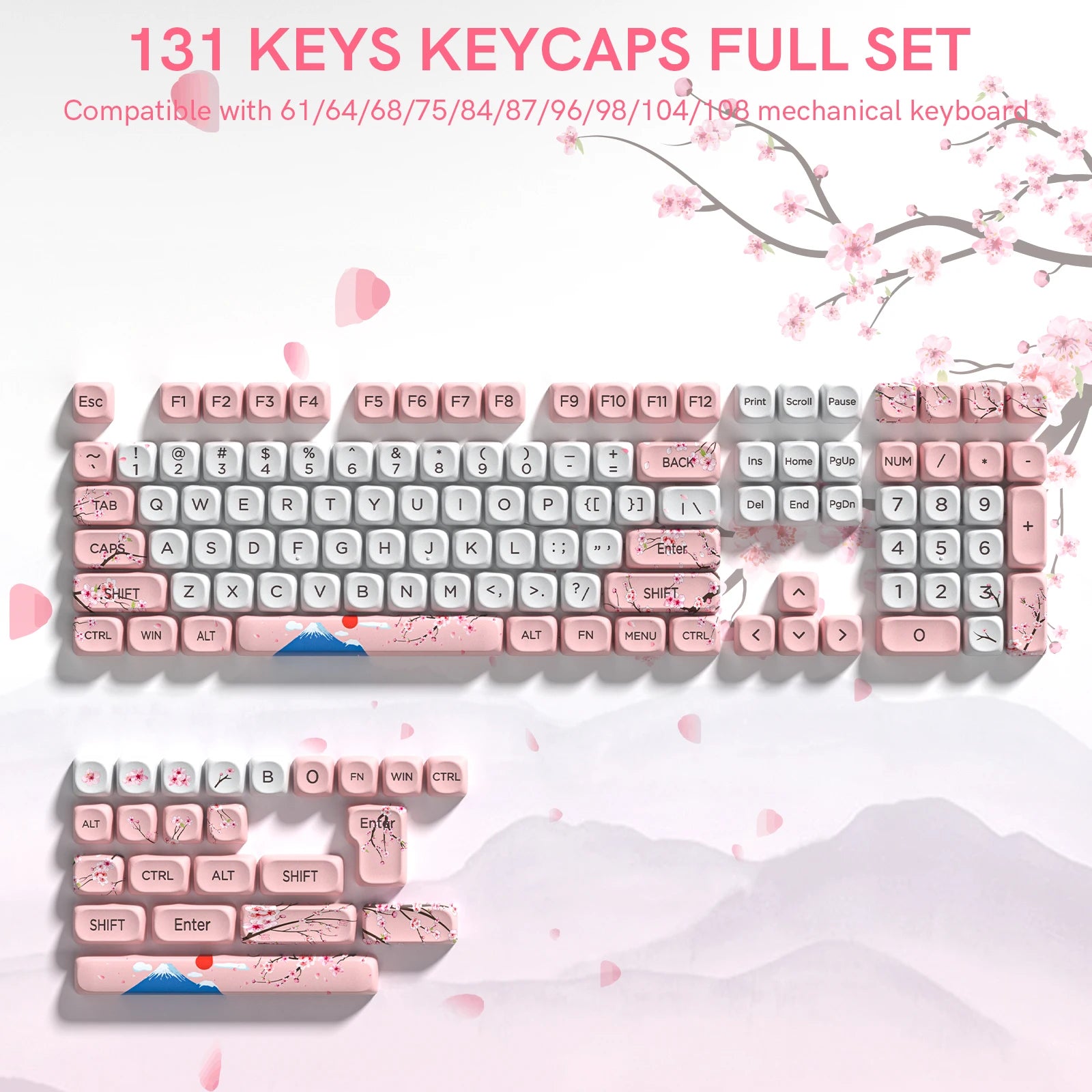Keycaps PBT MOA Premium para Teclado Mecánico | 130+ Teclas | Dye Sublimation | Compatible Cherry MX
