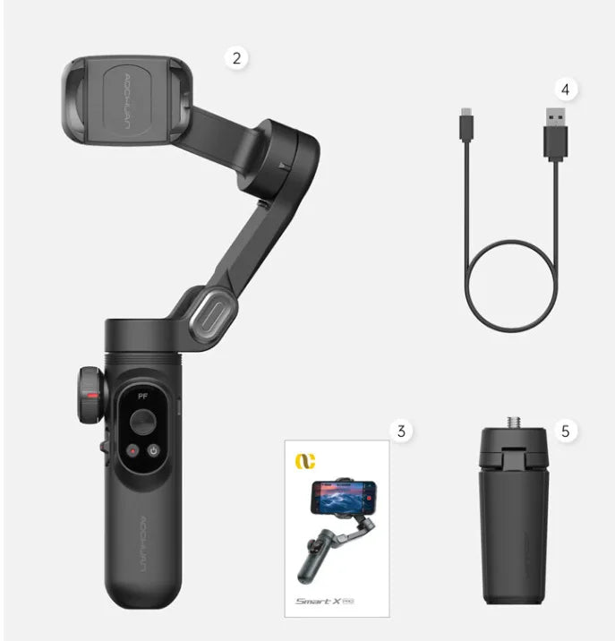 Estabilizador Gimbal Inteligente AOCHUAN Smart XE de 3 Ejes para Smartphone | Seguimiento IA, Bluetooth y Trípode Incluido