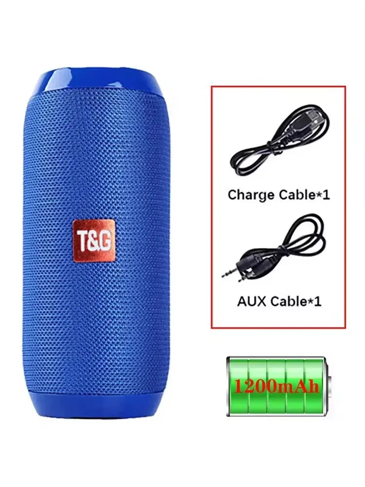 Bocina Bluetooth Portátil T&amp;G TG117 | Bluetooth 5.3 | Sonido Estéreo 10W | Manos Libres | USB, AUX y Tarjeta TF