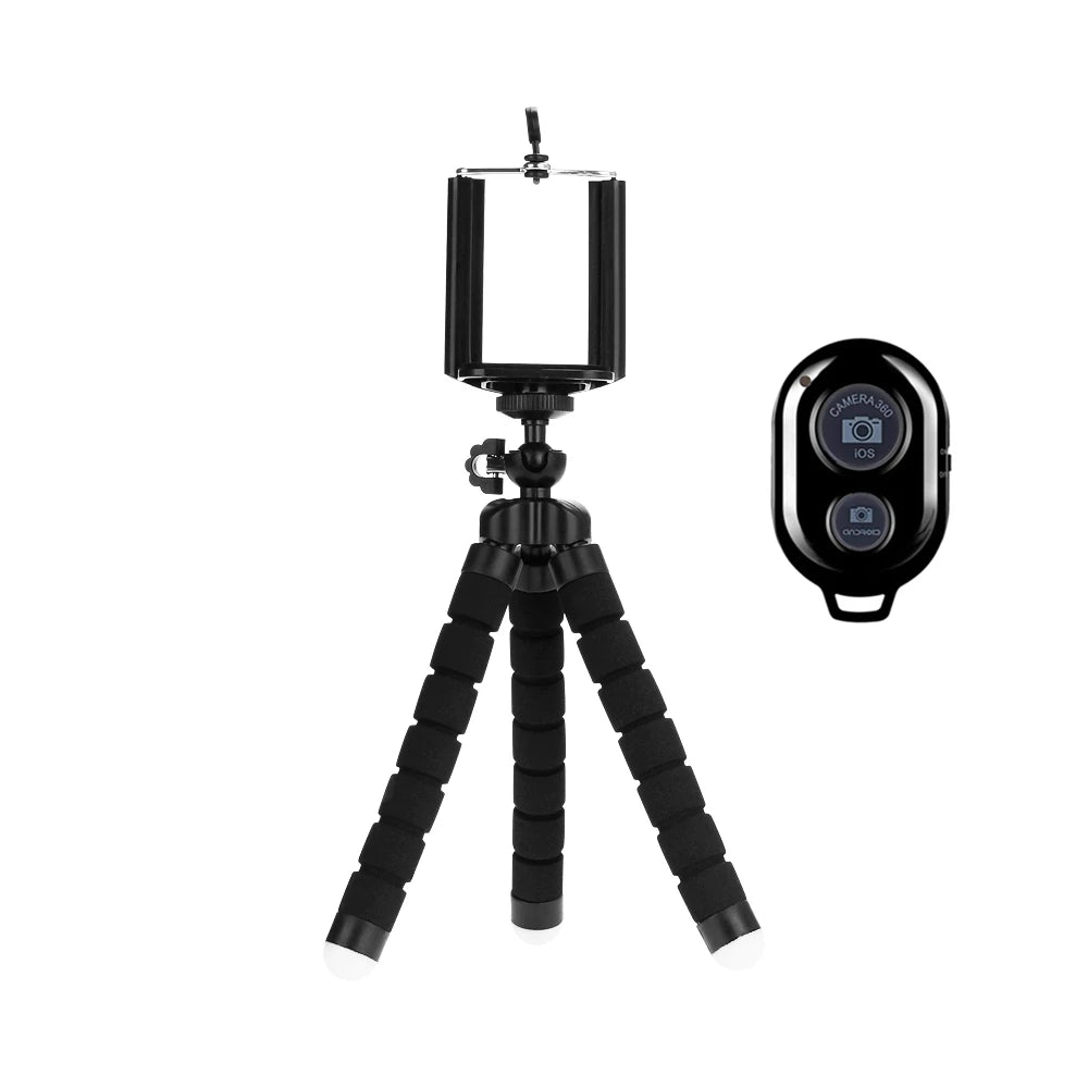 Trípode Flexible Universal con Control Remoto Bluetooth para Celular, Cámara y GoPro