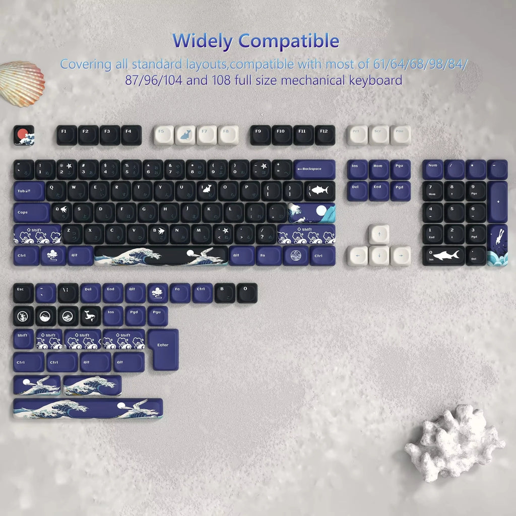 Keycaps PBT MOA Premium para Teclado Mecánico | 130+ Teclas | Dye Sublimation | Compatible Cherry MX