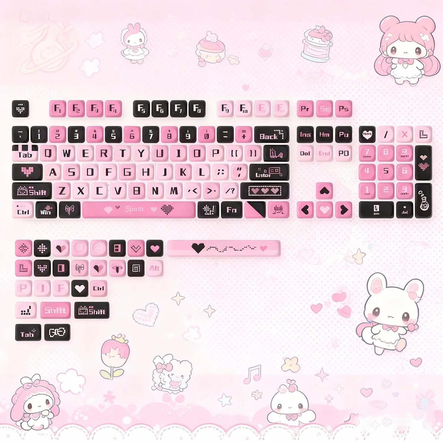 Keycaps PBT MOA Premium para Teclado Mecánico | 130+ Teclas | Dye Sublimation | Compatible Cherry MX