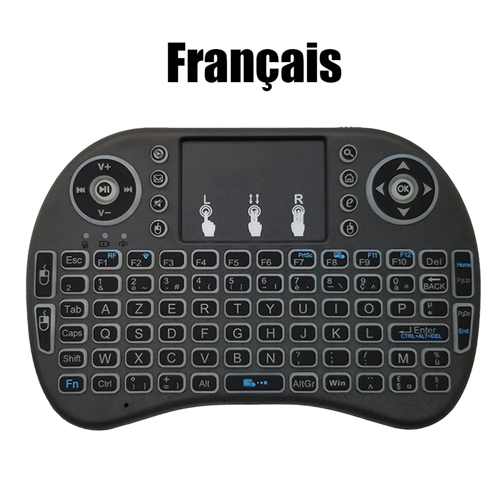 Mini Teclado Inalámbrico con Touchpad y Luces RGB para Android TV