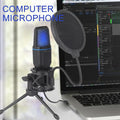 Micrófono Condensador USB RGB para Streaming, Gaming y Podcast | Plug &amp; Play con Filtro Antipop y Trípode