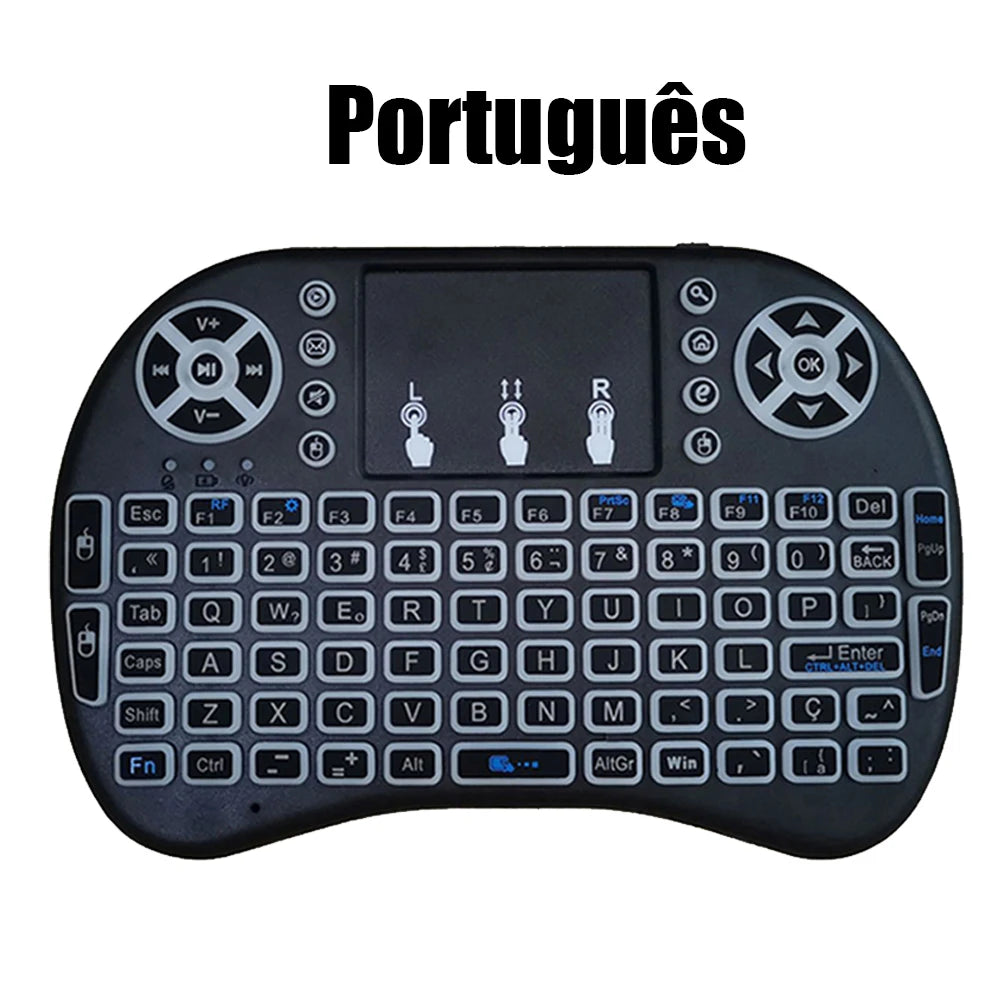 Mini Teclado Inalámbrico con Touchpad y Luces RGB para Android TV