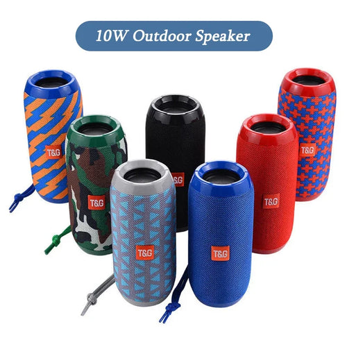 Bocina Bluetooth Portátil T&amp;G TG117 | Bluetooth 5.3 | Sonido Estéreo 10W | Manos Libres | USB, AUX y Tarjeta TF