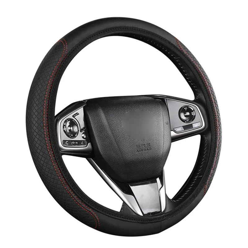 Cubre Volante Premium Antideslizante de Cuero Microfibra | Universal 37-39 cm